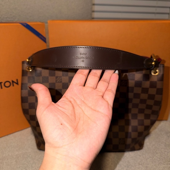 Louis Vuitton Graceful PM Damier Ebene - Brown and Tan Checkered Handbag - Picture 6 of 9